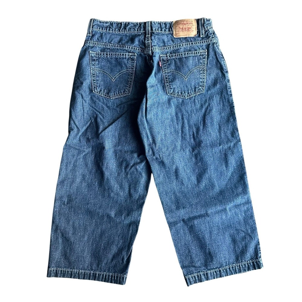 Levi's 577 Jeans Women's 10 MIS Loose Fit Lower Rise Dark Blue Denim Y2K Cropped - Picture 3 of 10